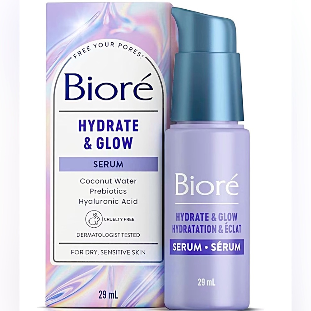 🆕 Biore Hydrate & Glow Serum, Face Serum for Dry, Sensitive Skin.